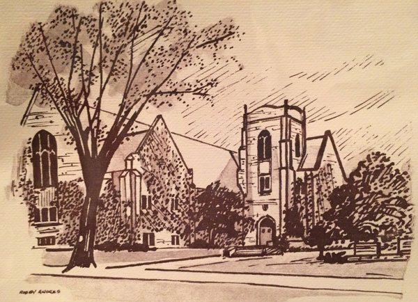 Underwood Church Building Sketch